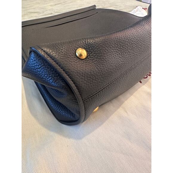 Salvatore Ferragamo Margot Leather Shoulder Bag Black Pebbled Leather. - Picture 7 of 10